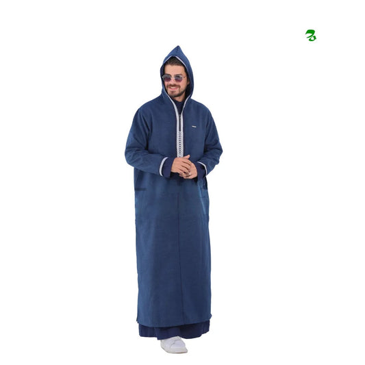 Winter Blue Hooded Moroccan (قماش جوخ)