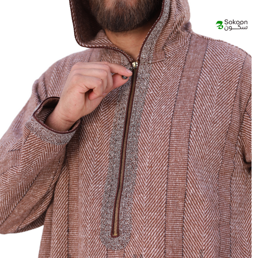 جلباب دمشكي أحمر داكن (قماش صوف )