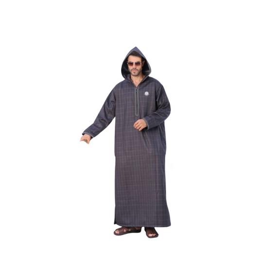 Black Lined Jilbab   (جلباب فرو مبطن)