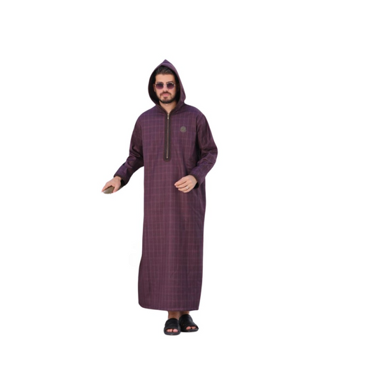 Burgundy Lined Jilbab   (جلباب فرو مبطن)