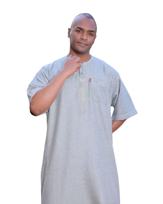 Grey Half Sleeve Jilbab